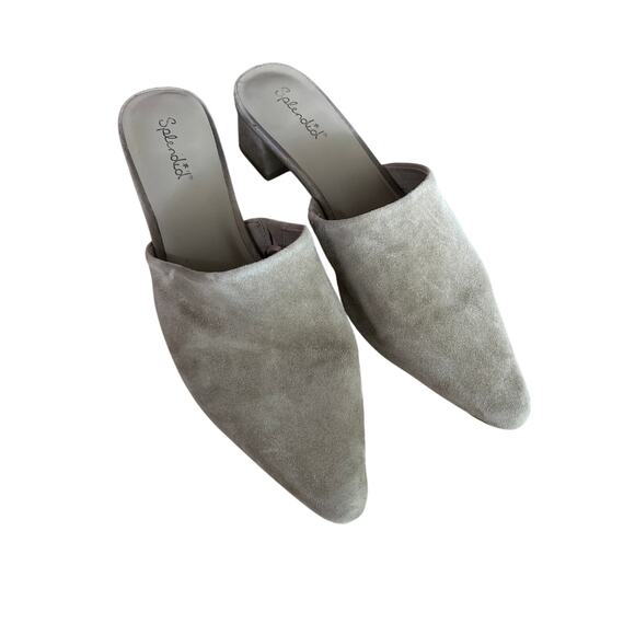 Splendid Lorelei mules women’s size 9.5 gray suede block heel comfort minimalist - Picture 1 of 4